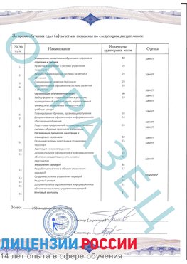 Образец приложение к диплому (страница 2) Муравленко Профессиональная переподготовка сотрудников 